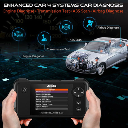 ANCEL FX2000 OBD2 Scanner - 4-System Diagnostic Tool for Engine, ABS, SRS, Transmission