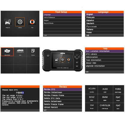 ANCEL FX2000 OBD2 Scanner - 4-System Diagnostic Tool for Engine, ABS, SRS, Transmission