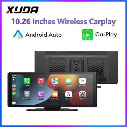 XUDA 10.26" Wireless CarPlay & Android Auto Multimedia Player – Universal Fit with WiFi & Touchscreen