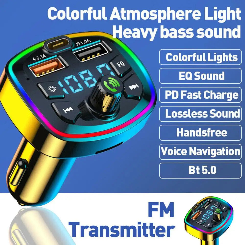 Bluetooth 5.0 Car FM Transmitter & Charger