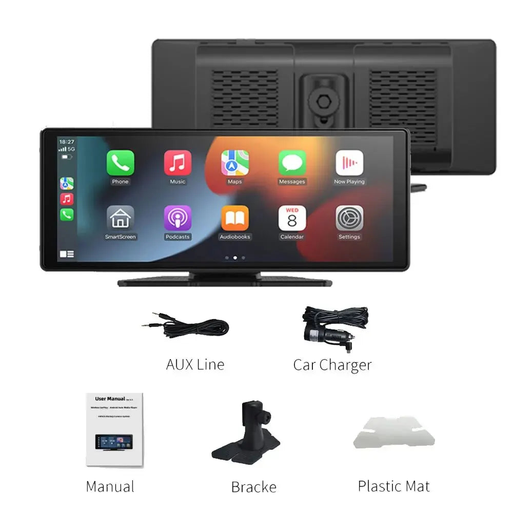 XUDA 10.26" Wireless CarPlay & Android Auto Multimedia Player – Universal Fit with WiFi & Touchscreen