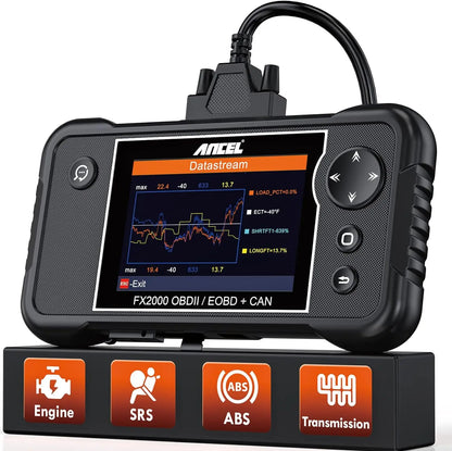 ANCEL FX2000 OBD2 Scanner - 4-System Diagnostic Tool for Engine, ABS, SRS, Transmission