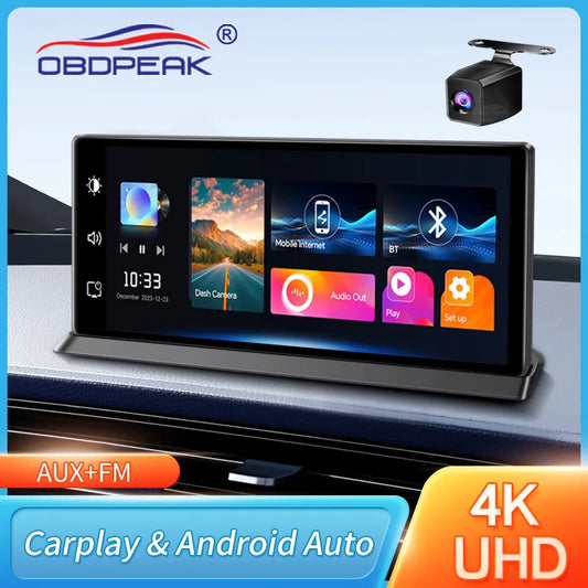 OBDPEAK K2 Pro 11.3" 4K Dash Cam with Wireless CarPlay & Android Auto